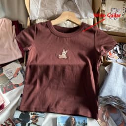 Little Deer Embroidery Pink T Shirt Women Cotton Round Neck Short Sleeve Tees Tops Female Vintage Cute Summer Slim Crop Top Y2k