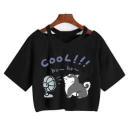 Streetwear Funny Cat T Shirt Crop Top Women Shirt Cropped Graphic Ulzzang T-shirt 90s Tshirt Top Tee Female Gothic