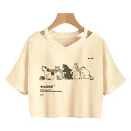 Streetwear Funny Cat T Shirt Crop Top Women Shirt Cropped Graphic Ulzzang T-shirt 90s Tshirt Top Tee Female Gothic