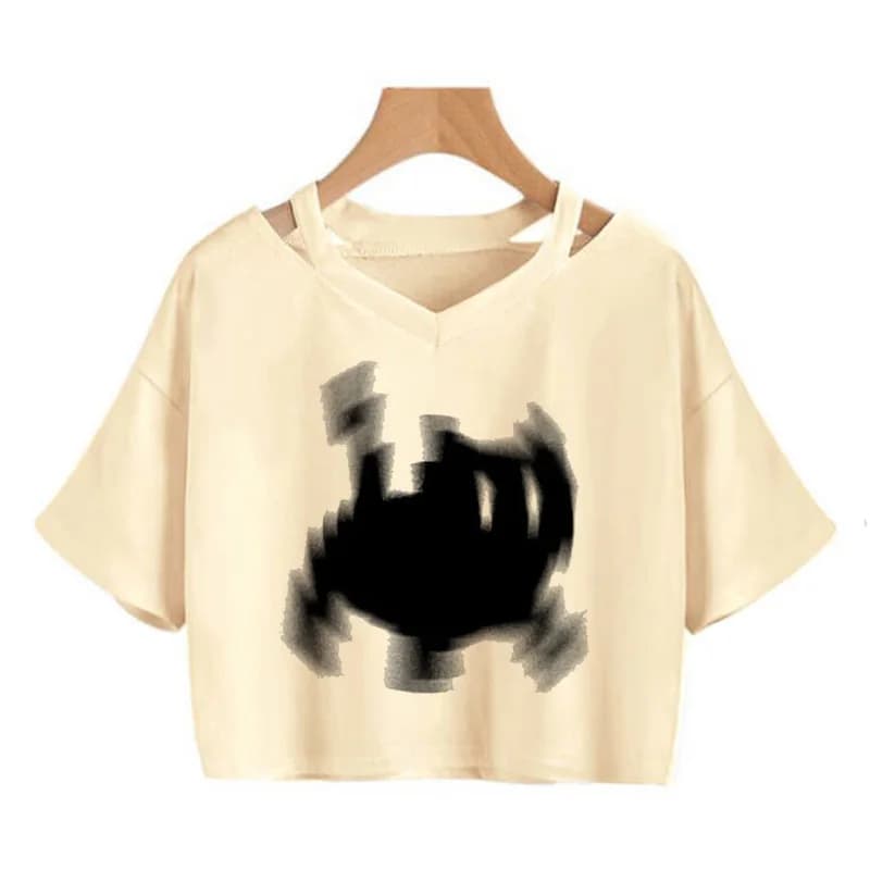 Streetwear Funny Cat T Shirt Crop Top Women Shirt Cropped Graphic Ulzzang T-shirt 90s Tshirt Top Tee Female Gothic