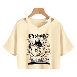 Streetwear Funny Cat T Shirt Crop Top Women Shirt Cropped Graphic Ulzzang T-shirt 90s Tshirt Top Tee Female Gothic