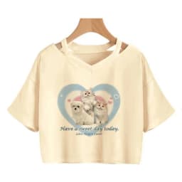 Streetwear Funny Cat T Shirt Crop Top Women Shirt Cropped Graphic Ulzzang T-shirt 90s Tshirt Top Tee Female Gothic