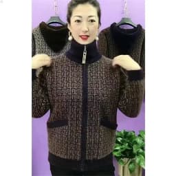 Thick Mink-Like Sweater Coat Short Women Mother's Hooded Woolen Jacket Autumn Winter 2025New Knitted Cardigan Ladies Outcoat Top