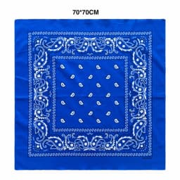 27inch/68cm Plus Size Cotton Square Scarf Hip Hop Amoeba Cashew Bandana Headband Black Paisley Turban Men Women Boys Girls Gifts