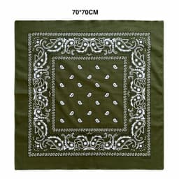 27inch/68cm Plus Size Cotton Square Scarf Hip Hop Amoeba Cashew Bandana Headband Black Paisley Turban Men Women Boys Girls Gifts