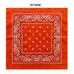 27inch/68cm Plus Size Cotton Square Scarf Hip Hop Amoeba Cashew Bandana Headband Black Paisley Turban Men Women Boys Girls Gifts