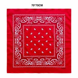 27inch/68cm Plus Size Cotton Square Scarf Hip Hop Amoeba Cashew Bandana Headband Black Paisley Turban Men Women Boys Girls Gifts
