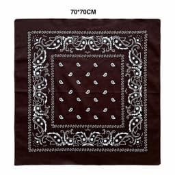 27inch/68cm Plus Size Cotton Square Scarf Hip Hop Amoeba Cashew Bandana Headband Black Paisley Turban Men Women Boys Girls Gifts