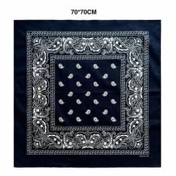 27inch/68cm Plus Size Cotton Square Scarf Hip Hop Amoeba Cashew Bandana Headband Black Paisley Turban Men Women Boys Girls Gifts
