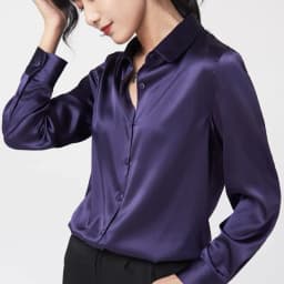 Elegant Satin Long Sleeve Blouses Women 2025 Vintage Burgundy white Silk Shirt Women Casual Loose Button Up Female Shirts Tops