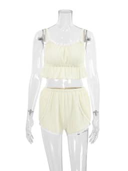 Mumaroho 2024 Spring Summer Women Sexy Shorts Set Solid Camis 2 Two Piece Matching Sets For Women