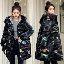 2026 Fashion New Bright Fabric Thick Warm Winter Jackets Women's Cotton Padded Coats Mid-Length Women Parkas Female Outerwear