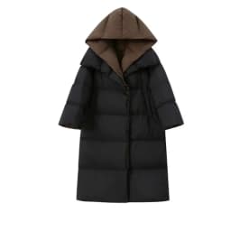 Winter Long Down Jacket Women's 2025 New White Goose Down Korean version Fake two-piece Spliced Hooded Coats Female Warm Parkas