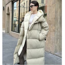 Winter Long Down Jacket Women's 2025 New White Goose Down Korean version Fake two-piece Spliced Hooded Coats Female Warm Parkas