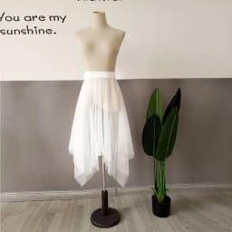 2023 Hot Fashion Petticoat Summer Sheer Layer Long Black White Tulle Lace Mesh Skirt Women Underskirt Skirt