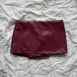 Black Mini Skirts Elegant Korean Fashion Faux Leather Skirts For Woman Low Rise Skirts Split Leather Skirt With Shorts Brown