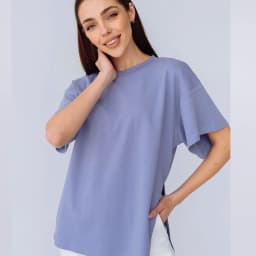 Hirsionsan Summer Oversized 100% Cotton T Shirt Women 2023 New Loose Striped Split Tees Casual Tshirt Basic Female Tops