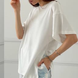 Hirsionsan Summer Oversized 100% Cotton T Shirt Women 2023 New Loose Striped Split Tees Casual Tshirt Basic Female Tops