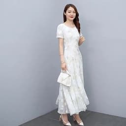 Summer Casual Vacation Boho Beach Sundress 2024 Elegant Bodycon Party Long Vestido Female Short Sleeve Floral Chiffon Maxi Dress