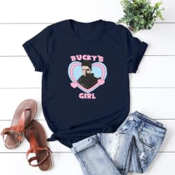 Bucky's Girl Shirt Vintage Bucky Barnes Graphic Tee Superhero Inspired Women Y2k Aesthetic T-shirt Cute Sebastian Stan Shirt Top
