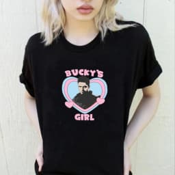 Bucky's Girl Shirt Vintage Bucky Barnes Graphic Tee Superhero Inspired Women Y2k Aesthetic T-shirt Cute Sebastian Stan Shirt Top