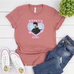 Bucky's Girl Shirt Vintage Bucky Barnes Graphic Tee Superhero Inspired Women Y2k Aesthetic T-shirt Cute Sebastian Stan Shirt Top