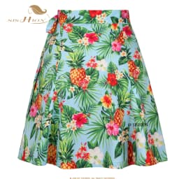 SISHION Pineapples Palm Sarong Flowers Printed Summer Skirt SS0015 Women Sexy Travel Beach Cover Up Wrap Skirt Jupe