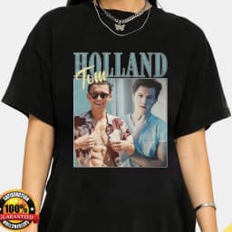 Tom Holland Retro 90's Shirt Inspiring Rap Hip Hop Tom Holland Homage Tee Vintage Tom Holland T-Shirt Kawaii Graphic Tee Tops