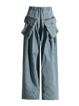 TWOTWINSTYLE Denim Two Piece Set For Women Lapel Long Sleeve Patchwork Zipper Top High Waist Wide Leg Pant Casual Sets Famale