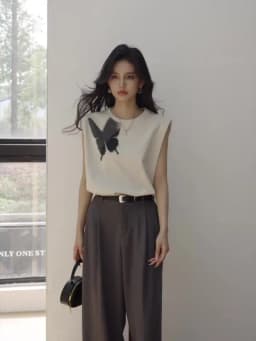 Butterfly Print T Shirt Y2k Harajuku High Street Fashion Casual Women T-shirt Summer New Sleeveless Top Tees Clothes