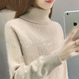 New Fashion Women Pure Pullover Woolen Sweater Autumn Winter Thickened Warm Cashmere Bottom Sweater Quality Female Sweaters Coat