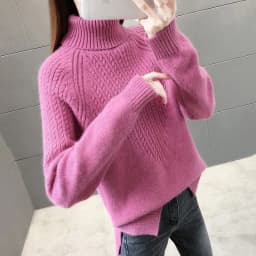 New Fashion Women Pure Pullover Woolen Sweater Autumn Winter Thickened Warm Cashmere Bottom Sweater Quality Female Sweaters Coat