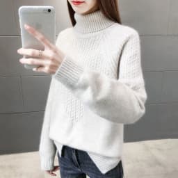 New Fashion Women Pure Pullover Woolen Sweater Autumn Winter Thickened Warm Cashmere Bottom Sweater Quality Female Sweaters Coat