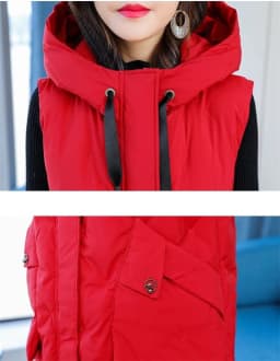 New Women's Casual Long Down Cotton Vest Autumn Winter Cold Warm Waistcoat Fashion Windproof Hooded Parka Overcoat Oversize 5XL