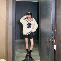 2025 Spring Women Sweater Loose Japanese Sweet Style Knitted Pullovers V-Collar Oversize Female Sweaters Cute