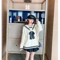 2025 Spring Women Sweater Loose Japanese Sweet Style Knitted Pullovers V-Collar Oversize Female Sweaters Cute