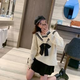 2025 Spring Women Sweater Loose Japanese Sweet Style Knitted Pullovers V-Collar Oversize Female Sweaters Cute