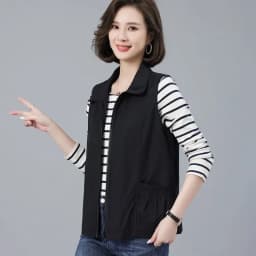 2026 Spring Autumn New Vest jacket Women's Loose Turn-down Collar Casual Sleeveless Coat Fashion Short Waistcoat Top Female