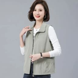 2026 Spring Autumn New Vest jacket Women's Loose Turn-down Collar Casual Sleeveless Coat Fashion Short Waistcoat Top Female