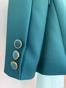 HIGH STREET Newest Fashion 2026 Designer Suit Set Women's Gradient Color Printed Single Button Blazer Flare Pants Suit 2pcs