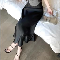 Summer Satin Skirt 2026 Women's Long Skirt Silk High Waisted Slim Fashion Korean Solid Champagne Black Midi Skirts for Women