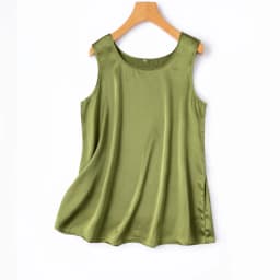2024 Women's Fashion Spring/Summer New 100%Natural Mulberry Silk Plain Satin Round Neck Sleeveless Solid Color Versatile Vest
