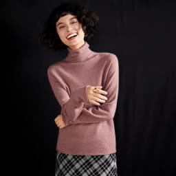 Women's Pullover Autumn/Winter 100% Cashmere Sweater Casual Knitted Sweater High Collar Loose Tops Basic Pile Collar Blouse