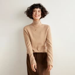 Women's Pullover Autumn/Winter 100% Cashmere Sweater Casual Knitted Sweater High Collar Loose Tops Basic Pile Collar Blouse