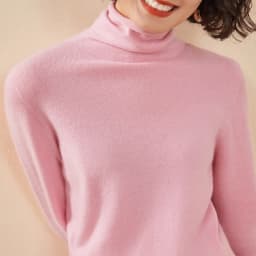 Women's Pullover Autumn/Winter 100% Cashmere Sweater Casual Knitted Sweater High Collar Loose Tops Basic Pile Collar Blouse