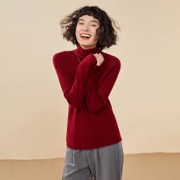 Women's Pullover Autumn/Winter 100% Cashmere Sweater Casual Knitted Sweater High Collar Loose Tops Basic Pile Collar Blouse