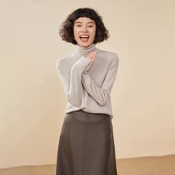 Women's Pullover Autumn/Winter 100% Cashmere Sweater Casual Knitted Sweater High Collar Loose Tops Basic Pile Collar Blouse