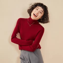 Women's Pullover Autumn/Winter 100% Cashmere Sweater Casual Knitted Sweater High Collar Loose Tops Basic Pile Collar Blouse