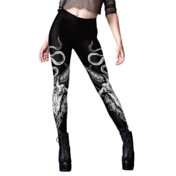 Nadanbao Woman Leggings Horns Gothic Style Skeleton Totem Cat Print Sexy Tight Trousers Length Elastic Fitness Workout Pants
