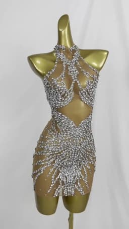 Sparkling Noble Diamond Evening Dress Attends Luxury Party Graduation Ball Ultra Short Dress Elegant Stage Party Dresses Huatuo